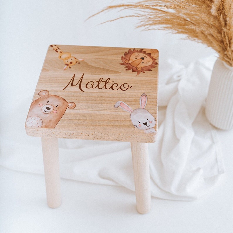 Children's chair, children's stool, children's stool, children's wooden stool, children's furniture, children's room, children's step stool image 2