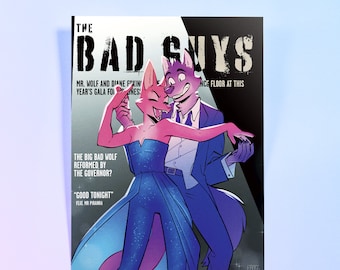 THE BAD GUYS Diane Foxington and Mr.Wolf 11x14 Art Print Poster