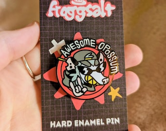 Awesome Opossum 1.5" Hard Enamel Pin – Trashy Possum Lover Gift