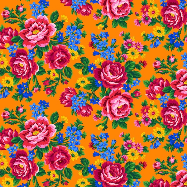 Orange Kokum Cotton Fabric