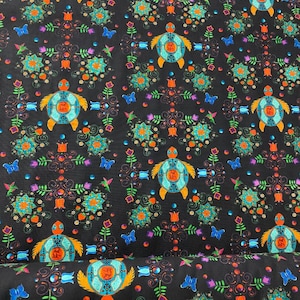 Guardian of Truth Black Print Cotton Fabric