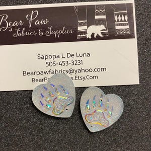 25mm Resin Bear Paw Heart Shaped Cabochon -White
