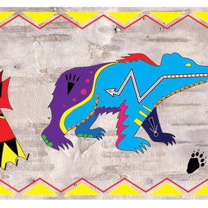 2 inch Printed Bear Medicine Ribbon (Sold by the yard)
