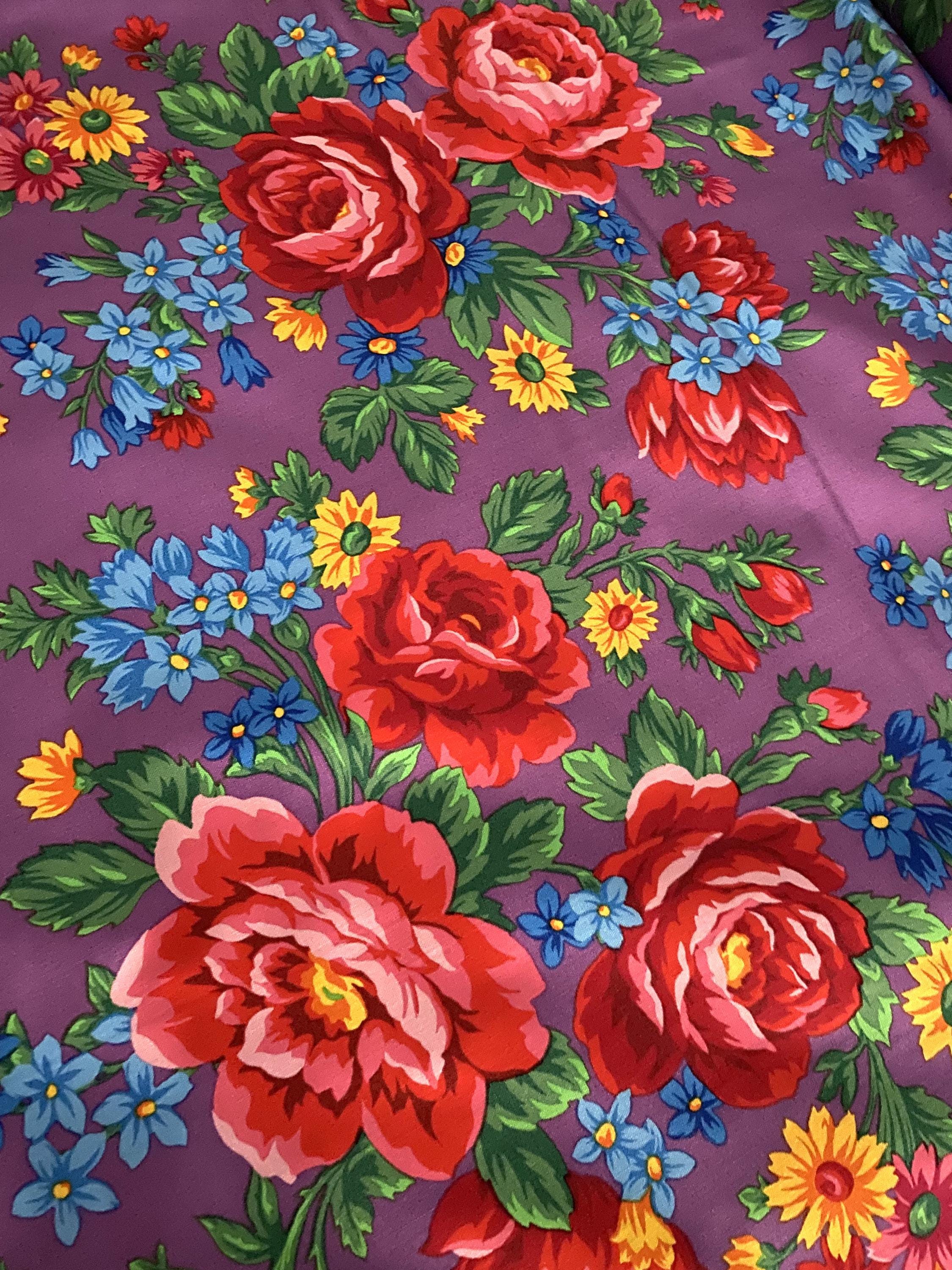 Purple Kokum Scarf Floral Print