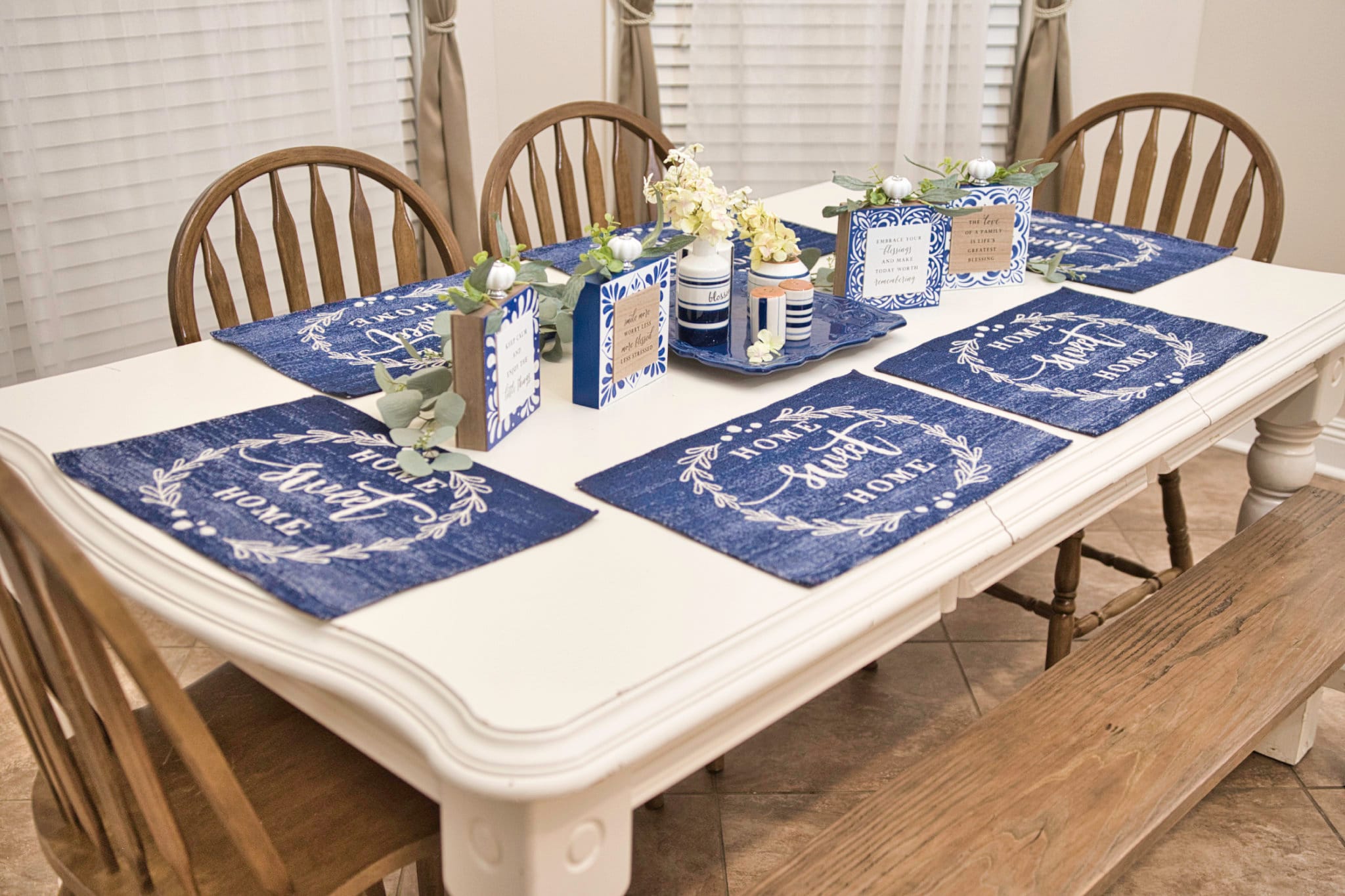Blue and White Placemats Set of 6 or Set of 4 Place Mat Etsy
