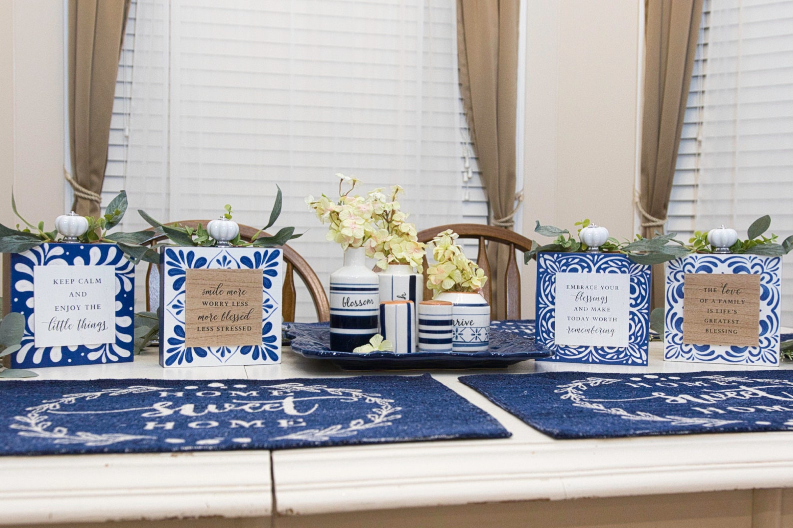 Blue and White Placemats Set of 6 or Set of 4 Place Mat Etsy