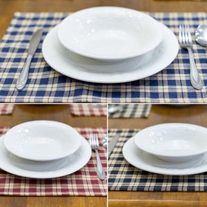 Placemats Set of 6 or Set of 4 Place Mat Ready+to+Ship Placemat Placemat Set Place Mats Plaid Placemats Cloth Placemats Placemats for table