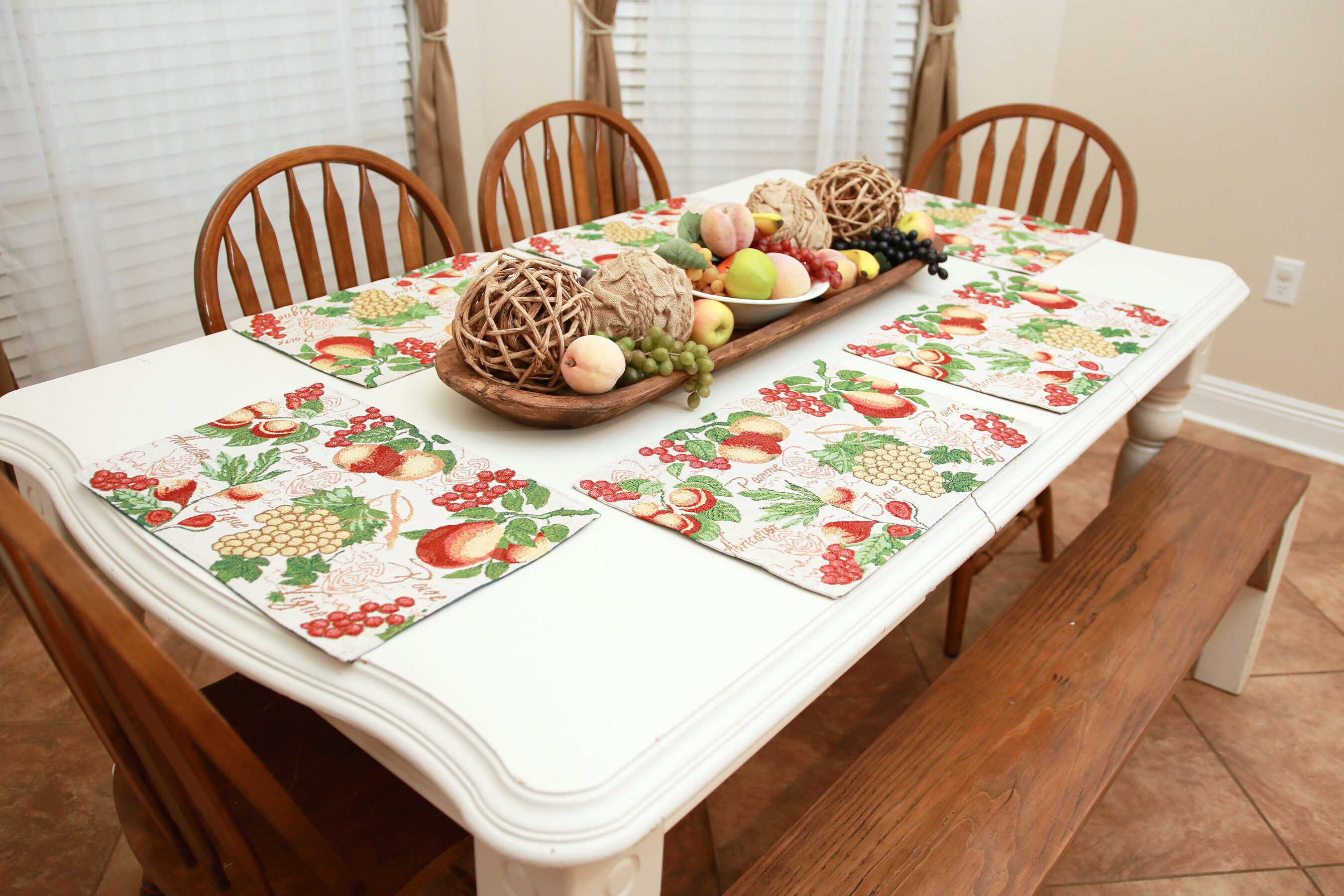 Fruit Decor Fruit Fabric Placemats Set of 6 or Set of 4 Etsy UK