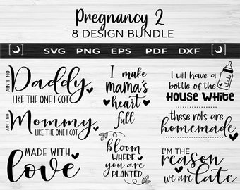 SVG Bundle, Pregnancy svg, newborn onesie, baby shower, cute baby clothes, new baby png, rolls are homemade, house white, reason we're late