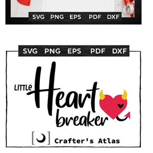 Walentynki svg, Little Heart Breaker, słodka dziecięca koszulka svg, nowe dziecko svg, diabelskie serce, walentynkowe svg, zabawne walentynki