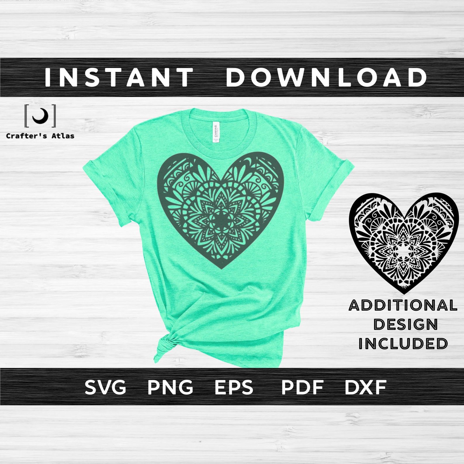 Download Heart svg bundle Mandala Heart svg mandala flower heart Cut | Etsy