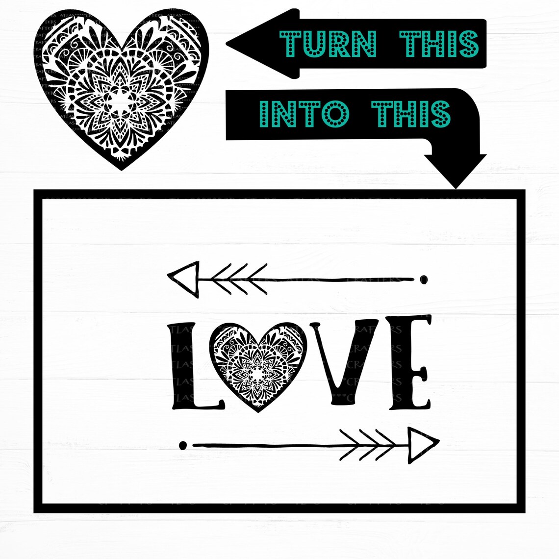 Download Heart svg bundle Mandala Heart svg mandala flower heart Cut | Etsy