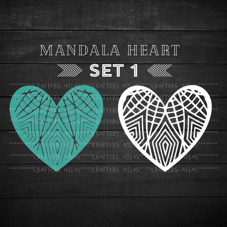 Download Bundle Heart svg Mandala Heart svg Cut Files for Cricut | Etsy