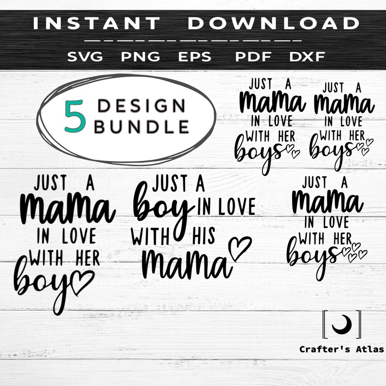 Download BUNDLE in Love SVG Boy Mama Cricut silhouette eps | Etsy