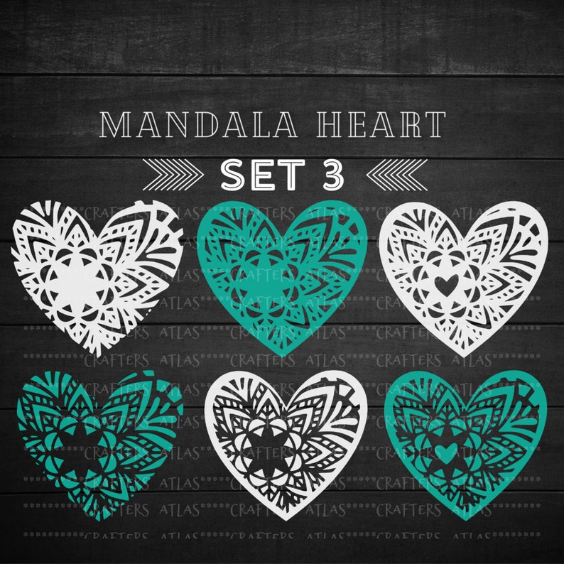 Download Bundle Heart svg Mandala Heart svg Cut Files for Cricut | Etsy