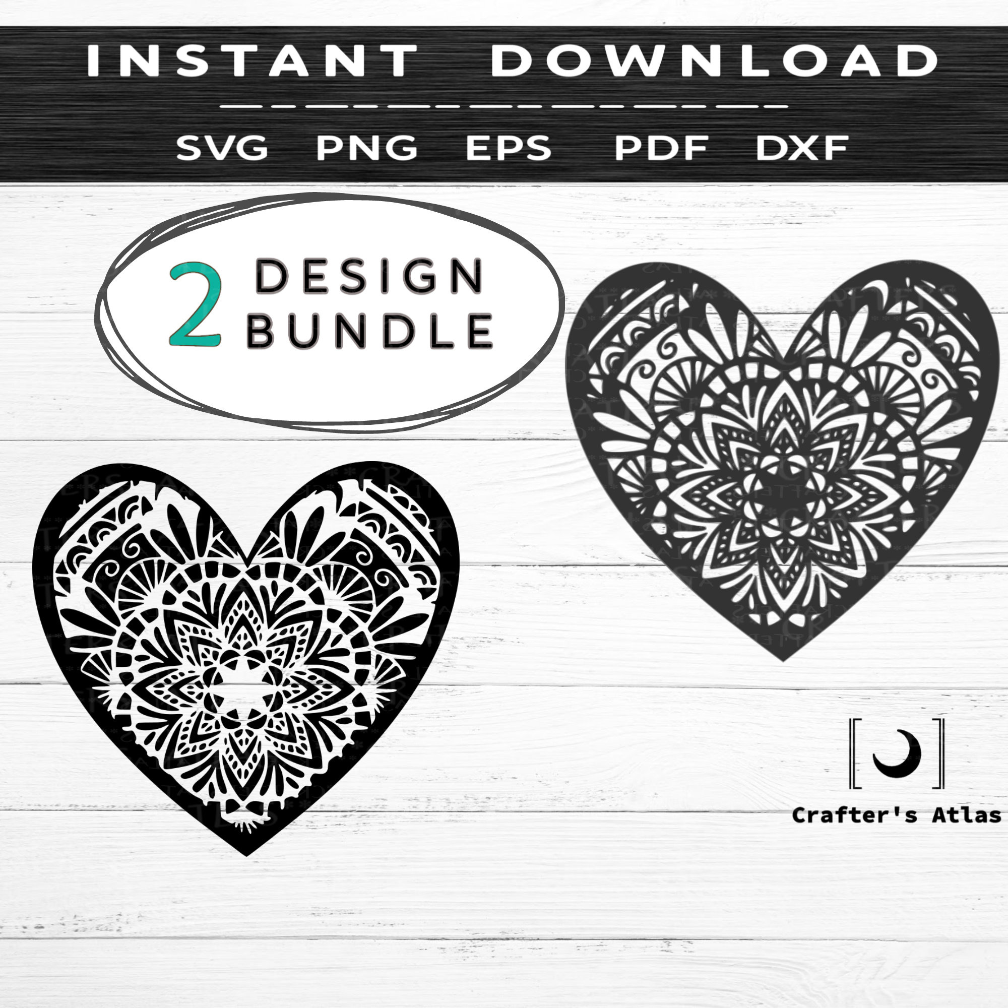 Download Heart svg bundle Mandala Heart svg mandala flower heart Cut | Etsy