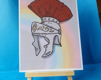 Roman helmet a5 print