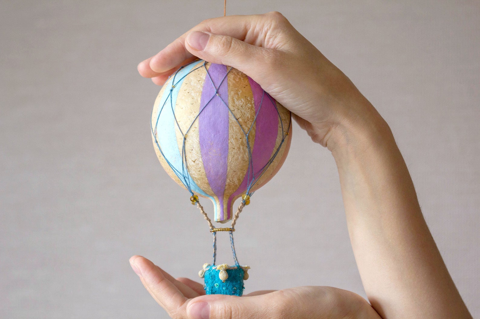 Paper mache hot air balloon. Room decor for nursery playroom Etsy