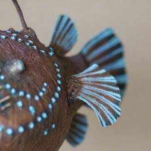 Papier Mache Tiefsee Angler Fisch kinetische Skulptur. | Etsy