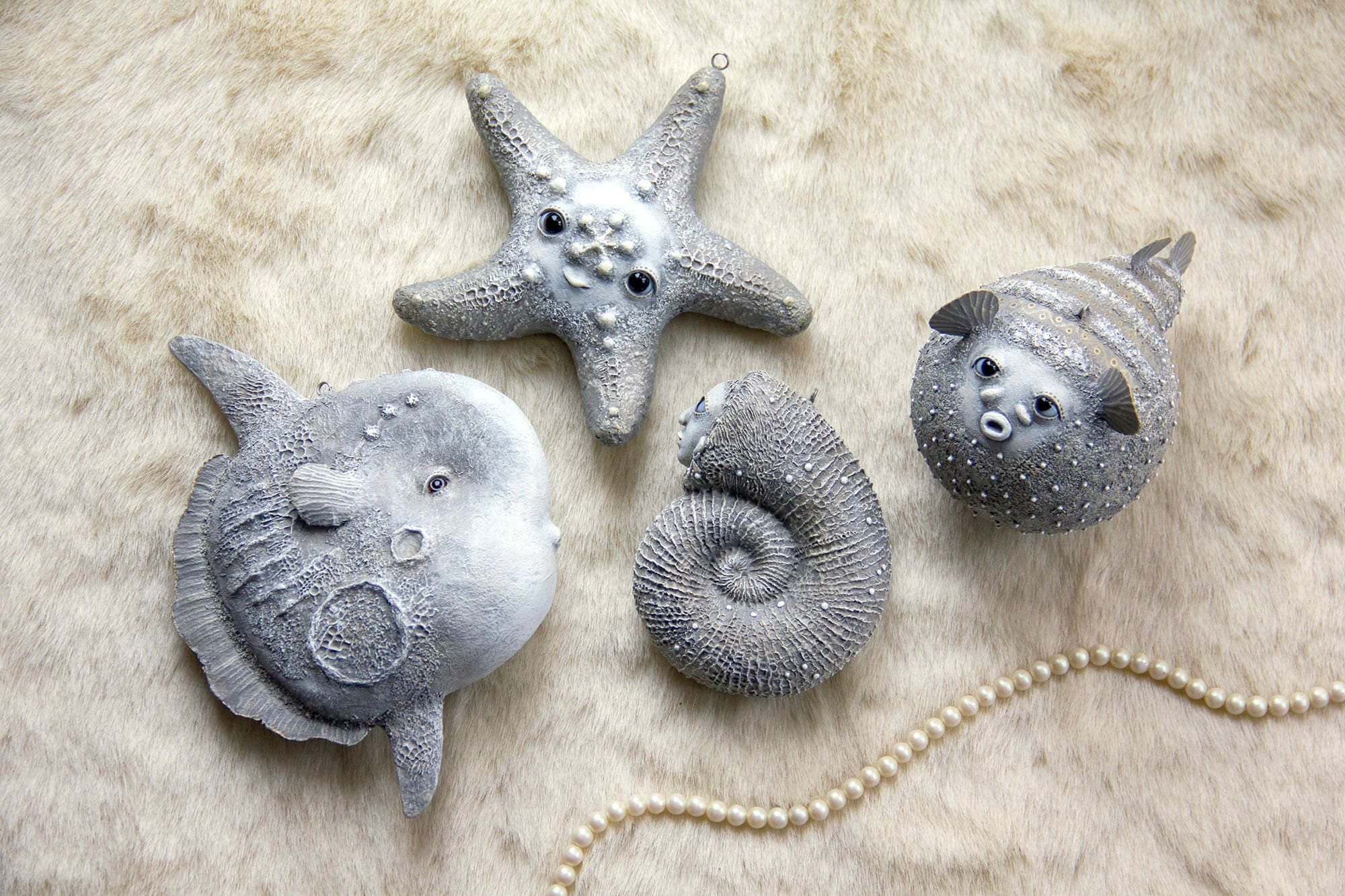 Paper mache puffer fish figurine. Hanging decor for nursery Etsy