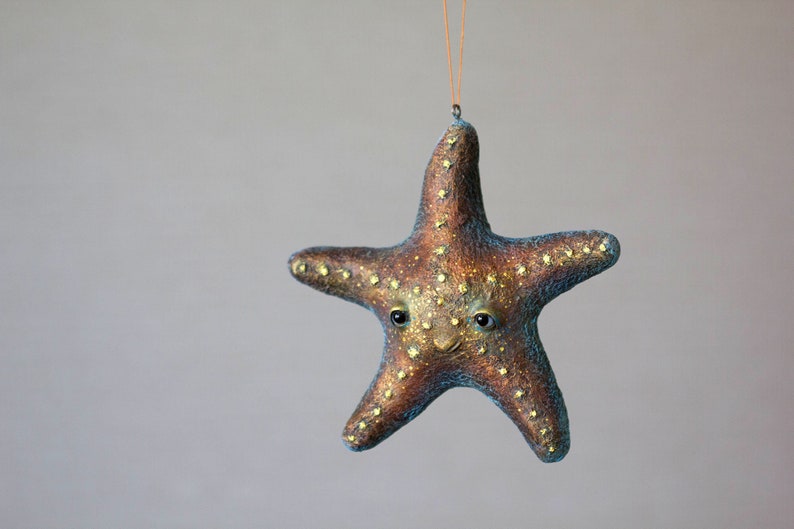 Paper mache Starfish. Hanging toy. Unique Christmas Etsy