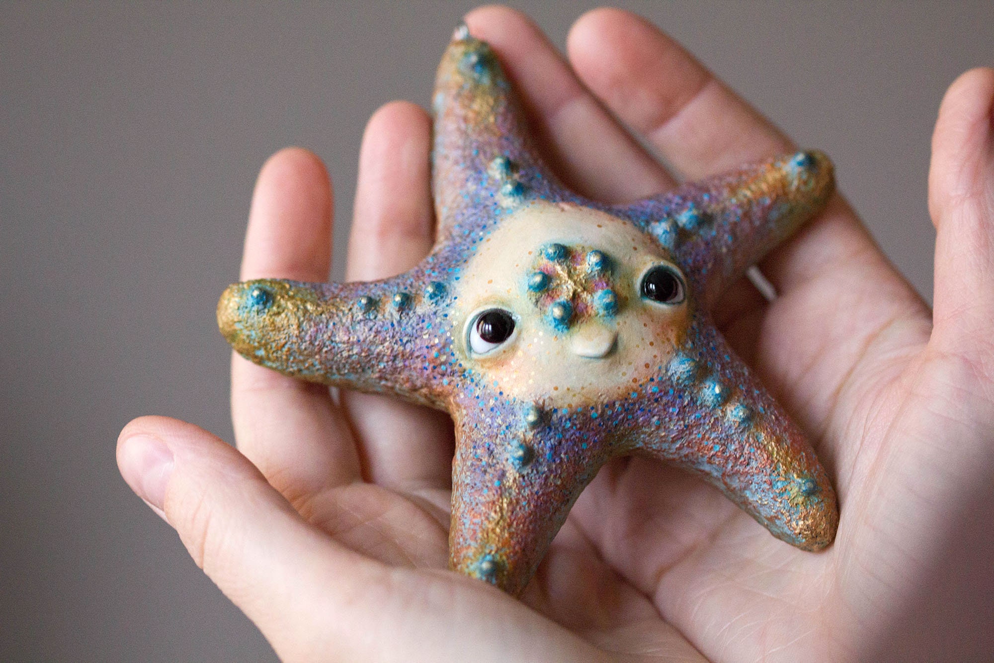 Paper mache figurine Starfish. Hanging room decor. Etsy