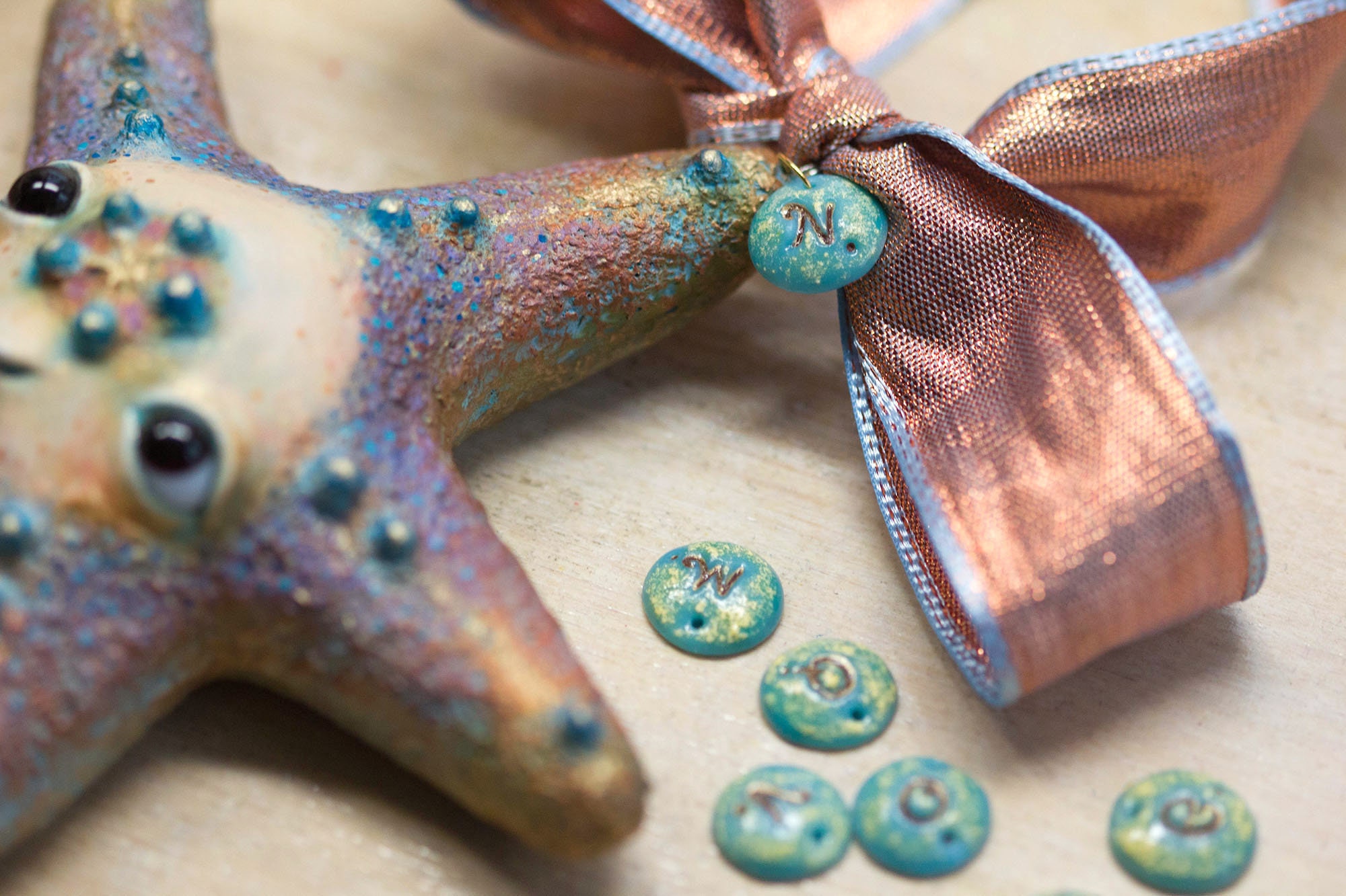 Paper mache figurine Starfish. Hanging room decor. Etsy