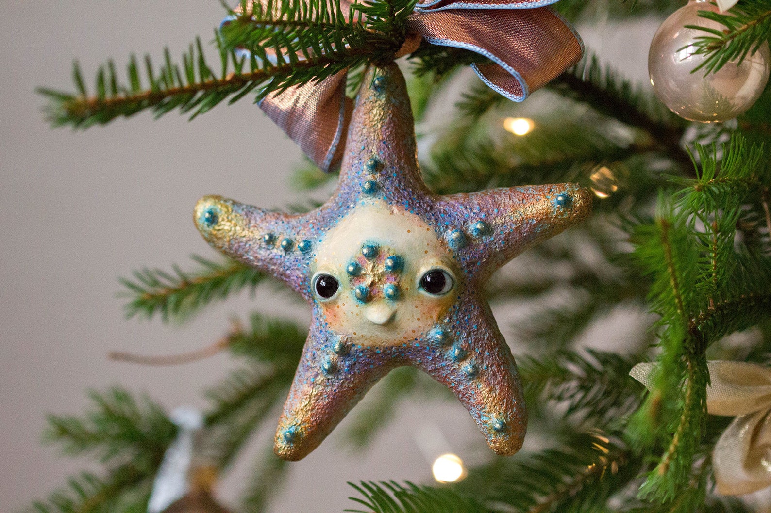 Paper mache figurine Starfish. Hanging room decor. Etsy