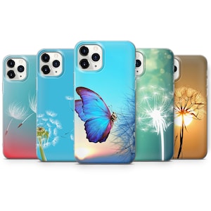 Soft Dandelion Phone Case fits for iPhone SE, 6, 7, 8+, XS, XR, 11, 12 Pro, fits for Galaxy S9, S10, S20, A20e, A51, A70