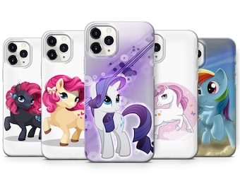 Cute Pony Phone Case fits for iPhone SE, 6, 7, 8+, XS, XR, 11, 12 Pro, fits for Galaxy S9, S10, S20, A20e, A51, A70