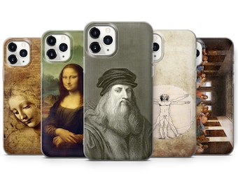 Leonardo da Vinchi Mona Lisa Last Supper Phone Case iPhone SE, 6, 7, 8+, XS, XR, 11, 12 Pro, fits for Galaxy S9, S10, S20, A20e, A51, A70