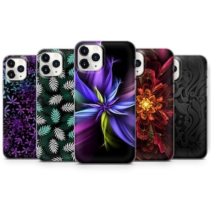 Digital Flower Pattern Floral Phone Case se adapta para iPhone SE, 6, 7, 8+, XS, XR, 11, 12 Pro, se adapta a Galaxy S9, S10, S20, A20e, A51, A70