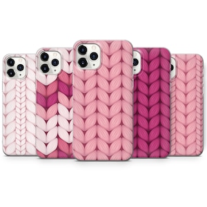 Antique Rose Knitted Wool Pattern Phone Case fits for iPhone SE, 6, 7, 8+, XS, XR, 11, 12 Pro, fits for Galaxy S9, S10, S20, A20e, A51, A70