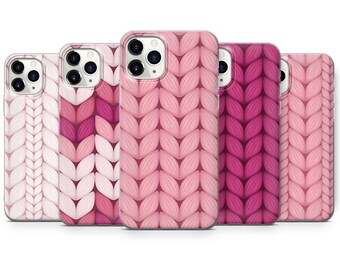 Antique Rose Knitted Wool Pattern Phone Case fits for iPhone SE, 6, 7, 8+, XS, XR, 11, 12 Pro, fits for Galaxy S9, S10, S20, A20e, A51, A70