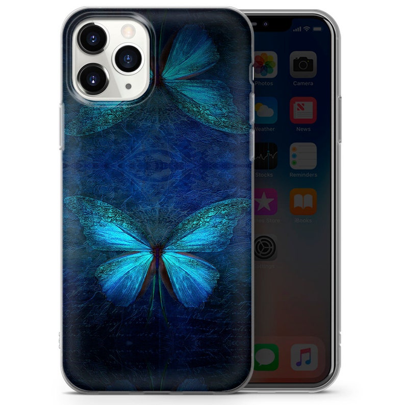 Blue Butterfly Phone Case iPhone SE 6 7 8 XS XR 11 12 Etsy