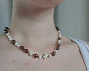 Beaded stone necklace