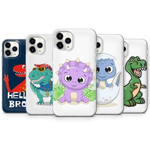 かわいい赤ちゃん恐竜の携帯電話ケースは、iPhone SE、6、7、8+、XS、XR、11、12 Proに適合し、Galaxy S9、S10、S20、A20e、A51、A70に適合します。