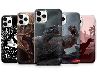 Dinosaur Tyrannosaurus Rex Phone Case fits for iPhone SE, 6, 7, 8+, XS, XR, 11, 12 Pro, fits for Galaxy S9, S10, S20, A20e, A51, A70