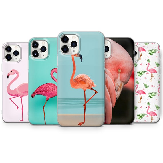 Coque IPhone Protection Anti-choc Couleur Flamant Rose - Modèles 6 à 15 Pro Max, Plastique Rigide Mate, Neuve
