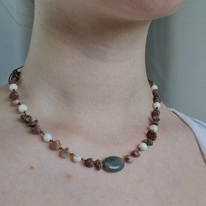 Beaded stone necklace