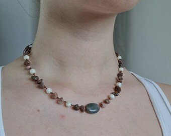Beaded stone necklace