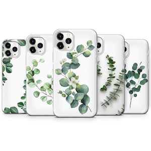 Eucalyptus Phone Case fits for iPhone SE, 6, 7, 8+, XS, XR, 11, 12 Pro, fits for Galaxy S9, S10, S20, A20e, A51, A70