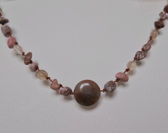 Beaded stone necklace