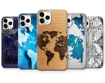 World Map Old Wood Paper Phone Case fits for iPhone SE, 6, 7, 8+, XS, XR, 11, 12 Pro, fits for Galaxy S9, S10, S20, A20e, A51, A70
