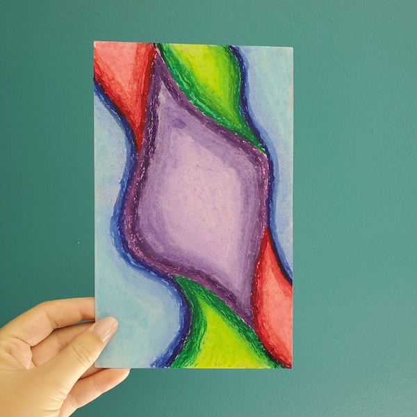 Pastel Drawing/Abstract Decor/Artwork for a Frame/Affordable Art/Color Blocks/Colorful Decor/Abstract on Paper/Abstract Design/"Pastel 2"