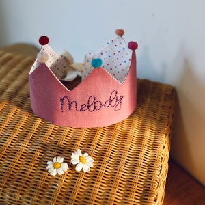 Girls birthday crown, name crown, birthday crown, personalised kids crown, birthday accessory ,princess crown image 1