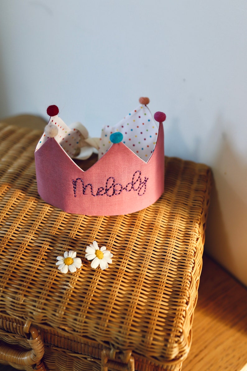 Girls birthday crown, name crown, birthday crown, personalised kids crown, birthday accessory ,princess crown image 1