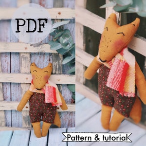 PDF Fox sewing pattern and tutorial, Fox sewing tutorial, make fox toy pattern, easy  toy pattern
