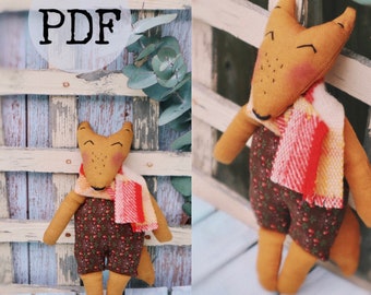 PDF Fox sewing pattern and tutorial, Fox sewing tutorial, make fox toy pattern, easy  toy pattern