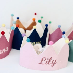 Pom-poms birthday crown, custom crown, birthday crown, personalised kids crown, handmade crown,princess crown